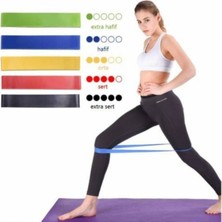 Siyah 5'li Pilates ve Yoga Direnç Lastiği Egzersiz Seti