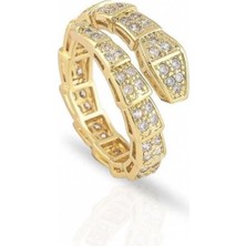 Vıp Seri 14K Altın Kaplama Serpenti Model Ayarlanabilen Kadın Yüzük