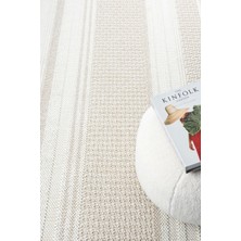 Krem Bej Yumuşak Dokulu Halı Kilim Salon Mutfak Koridor Yolluk Dokuma Makine Halısı 0015