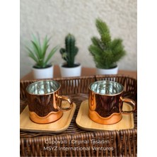 Şık Metallik Kahve Fincan Seti, Zarif Tasarım ve Dayanıklı Borosilikat Cam Malzeme