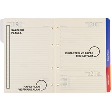 2K 2025 Ajanda Organızer Yedeği 4 Delikli Günlük Çizgili Ajanda 15x21 cm YDK1