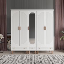 Beenal Furkan 5 Kapaklı Gardırop Dolap 200cm