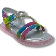 Arzen Bebe 231-25 Anatomik Simli Taşlı Cırtlı Kız Çocuk Sandalet 26-30