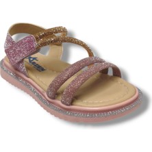 Arzen Bebe 241-25 Anatomik Simli Taşlı Cırtlı Kız Çocuk Sandalet 26-30