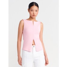 31764 Fermuar Detaylı Top-Toz Pembe