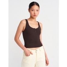 21158 Düğmeli Askılı Top-Koyu Kahve