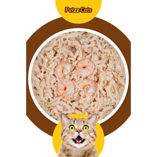 Petzzcats Lezzetli Sos Içinde Tiftiklenmiş Taze Tavuk Etli ve Karidesli Konserve Kedi Maması 70 gr