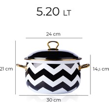 Zigzag Emaye Derin Tencere 5.20 Lt | 24 cm