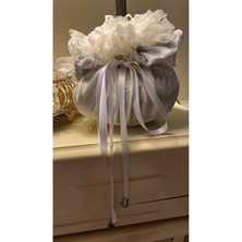 Büzgülü Beyaz Çok Amaçlı Kozmetik ve Makyaj Çantası Organizatör Hediye