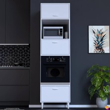 Modilayn Ayaz (60X217X56 Cm) Boyutunda Ankastre 3 Kapaklı Mini/midi Mikrodalga Fırın Dolabı