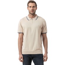 Fermuarlı Triko Polo T-Shirt