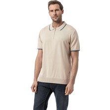 Fermuarlı Triko Polo T-Shirt