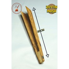 El Yapımı 30CM Ahşap Zeytin Ağacı Maşa, Büyük Boy, Yeşil Renk