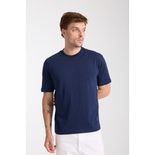 Erkek %100 Pamuk Relax Fit Kertenkele Nakışlı T-Shirt