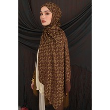 Marrakech Desen Çift Taraflı Şal Acı Kahve-Somon