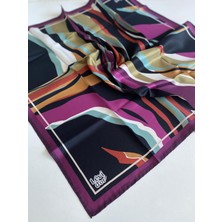 Levidor Tivil Saf Ipek Eşarp 49429 Mor Karışık Desen