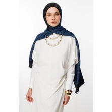 Nora Desen Çift Taraflı Şal Siyah-Indigo