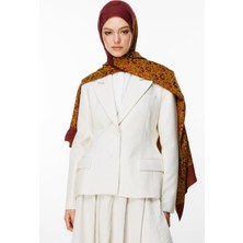 Nora Desen Çift Taraflı Şal Mürdüm-Sarı