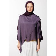 Velora Desen Çift Taraflı Şal Mor-Siyah