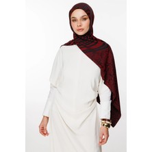 Riad Desen Çift Taraflı Şal Siyah-Bordo