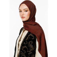 Morocco Desen Çift Taraflı Şal Acı Kahve-Kahve