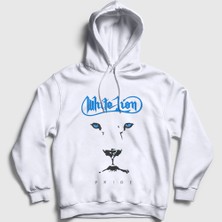 Presmono Unisex Beyaz Pride White Lion Kapüşonlu Sweatshirt