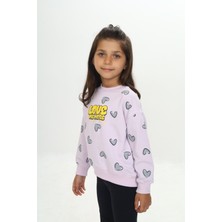 Toontoy Kız Çocuk Love Kalp Baskılı Sweatshirt