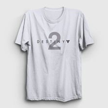 Presmono Unisex Beyaz Logo Oyun Destiny 2 T-Shirt
