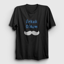 Presmono Unisex Siyah Erkek Oldum Sünnet T-Shirt