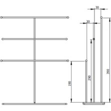 Altın Renk 6 Kollu T Havluluk | Çok Amaçlı Tezgah Üstü Banyo Mutfak Organizer – Metal Paslanmaz