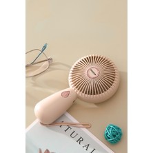 Güçlü Pervaneli Renkli Şarjlı Mini El Fanı Işıklı Taşınabilir Şarjlı Taşıma Ipli Mini Vantilatör