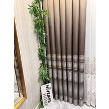 Nivemeshome FT632255 V-5327 Antakya Toprak 1/3 Sık Pileli Fon Perde Apm