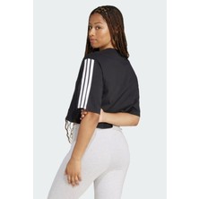 Adidas Essentials 3-Stripes Kadın Pamuklu Siyah Rahat Kesim T-Shirt