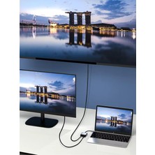 Erdineks 4in1 Çoklu Dönüştürücü Type-C Girişli 4K HDMI VGA USB Type-C Çıkışları Çevirici