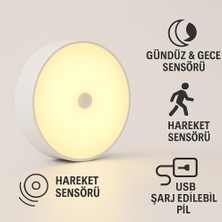USB Şarjlı LED Gece Lambası – Hareket Sensörlü, Ayarlanabilir Parlaklık, Mıknatıslı Kablosuz Işık X2