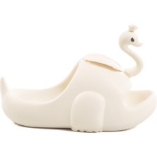 Beyaz Hafif Eva Kuğulu Kız Çocuk Terlik Kuğu P-F