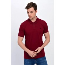 Erkek Bordo Polo Yaka Likralı T-Shirt T621