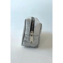 Gri Mermer Desenli Şık Makyaj Çantası, Pratik ve Zarif Tasarım