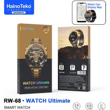 Haino Teko Germany Rw-68 Premium Erkek Akıllı Saat 3 Kordon Arama Sağlık Spor Takip Navigasyon Akıllı Saat Gold