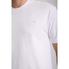Erkek %100 Pamuk Relax Fit Vahşi Ayı Nakışlı T-Shirt