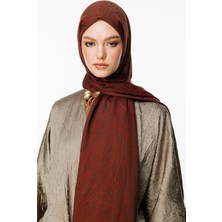 Velora Desen Çift Taraflı Şal Acı Kahve-Kahve