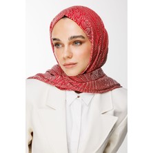Mayra Desen Çift Taraflı Şal Bordo-Mint Yeşili