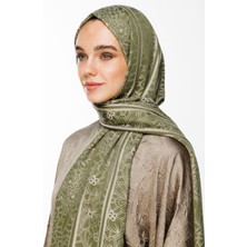 Lavin Desen Çift Taraflı Şal Haki-Somon