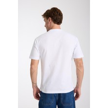 Erkek %100 Pamuk Relax Fit Kertenkele Nakışlı T-Shirt