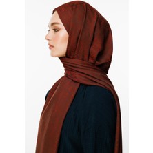 Mooncorn Henna Desen Çift Taraflı Şal Acı Kahve-Kahve