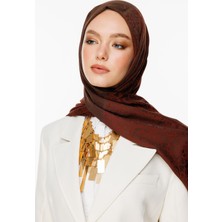 Nora Desen Çift Taraflı Şal Acı Kahve-Kahve