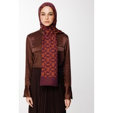 Marrakech Desen Çift Taraflı Şal Mor-Turuncu