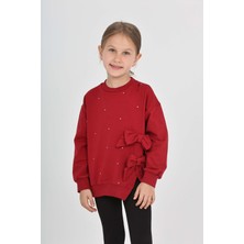Toontoy Kız Çocuk Taşlı Fiyonklu Sweatshirt
