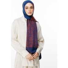 Nora Desen Çift Taraflı Şal Lacivert-Soğan Kabuğu