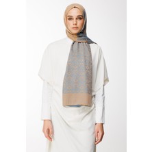 Nora Desen Çift Taraflı Şal Vizon-Turkuaz